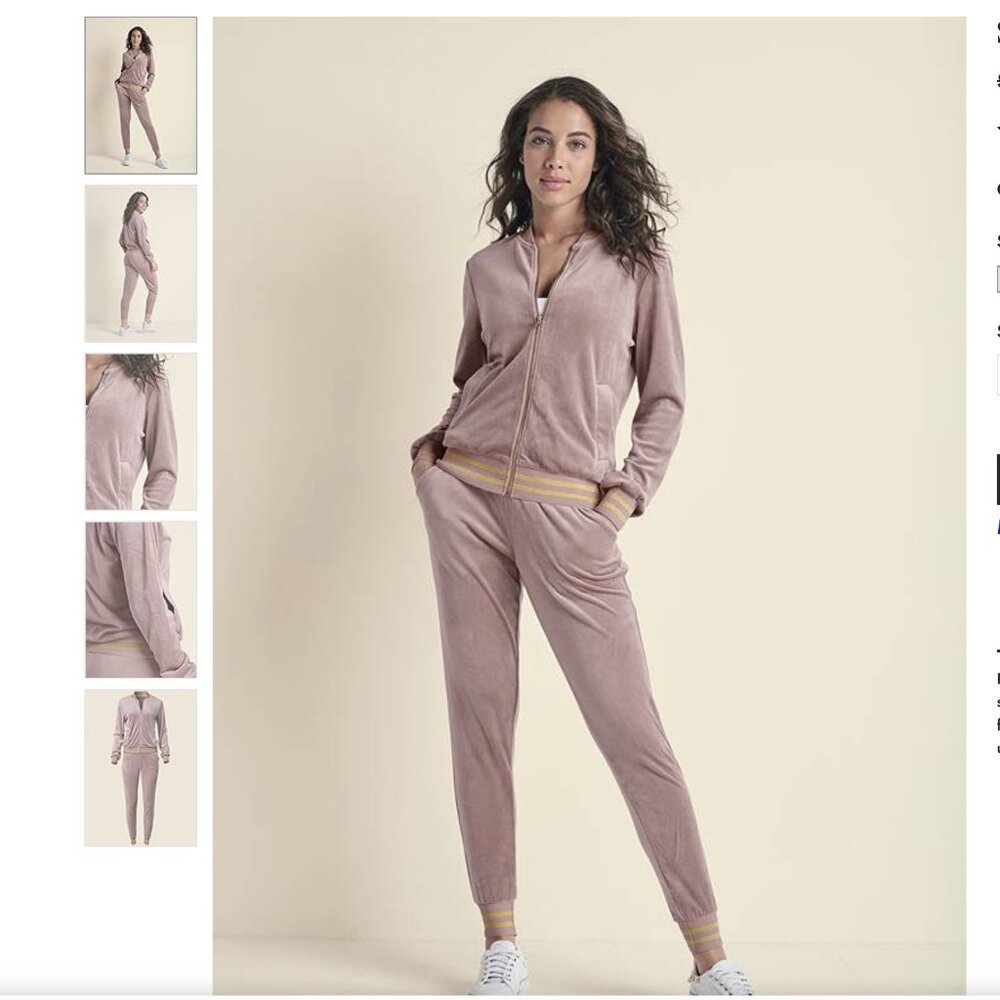 NWT - Pink velour pant set - XS